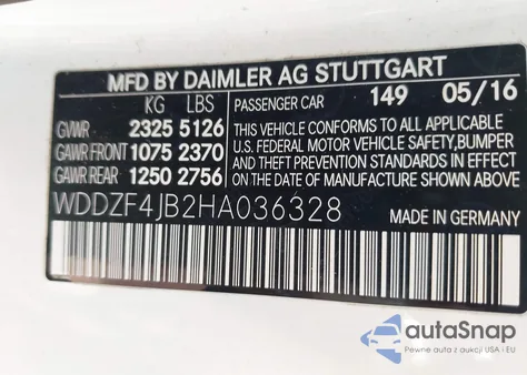 2017 Mercedes-Benz E 300 из США, поврежденный, VIN WDDZF4JB2HA036328